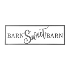 Metal Barn Sweet Barn Sign Front Door Rustic Wall Decor Modern Farmhouse Hori...
