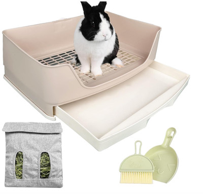 Oleisert Large Rabbit Litter Box with Drawer Potty Training Pan for Bunny