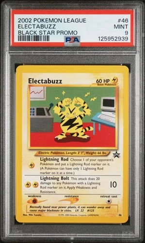 2002 POKEMON LEAGUE PROMO BLACK STAR #46 ELECTABUZZ PSA 9