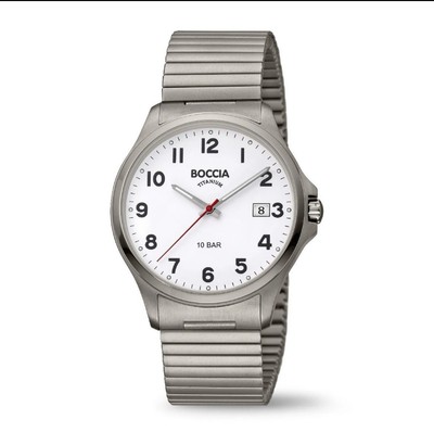 Boccia Herrenuhr 3671-04.Zugband.Neue Uhr+Etikett.2 Jahre Garantie ab Kaufdatum
