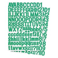 Buchstaben-Sticker 1 Zoll, 12 Blatt Selbstklebend, Alphabet, DunkelgrüN