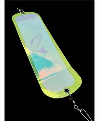 6-pack of 11  Westcoast Fishing Tackle Electro Mirror Flasher UV Glow Chartreuse