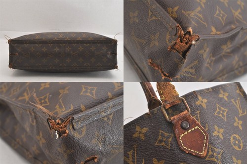 Authentic Louis Vuitton Monogram Sac Plat Hand Tote Bag Old Model LV 2017N - Picture 7 of 10