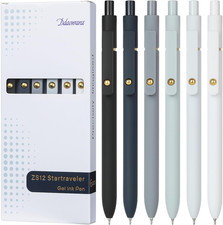 Gel Pens,6 Pcs 0.7Mm Retractable Quick Dry Black Ink Pens