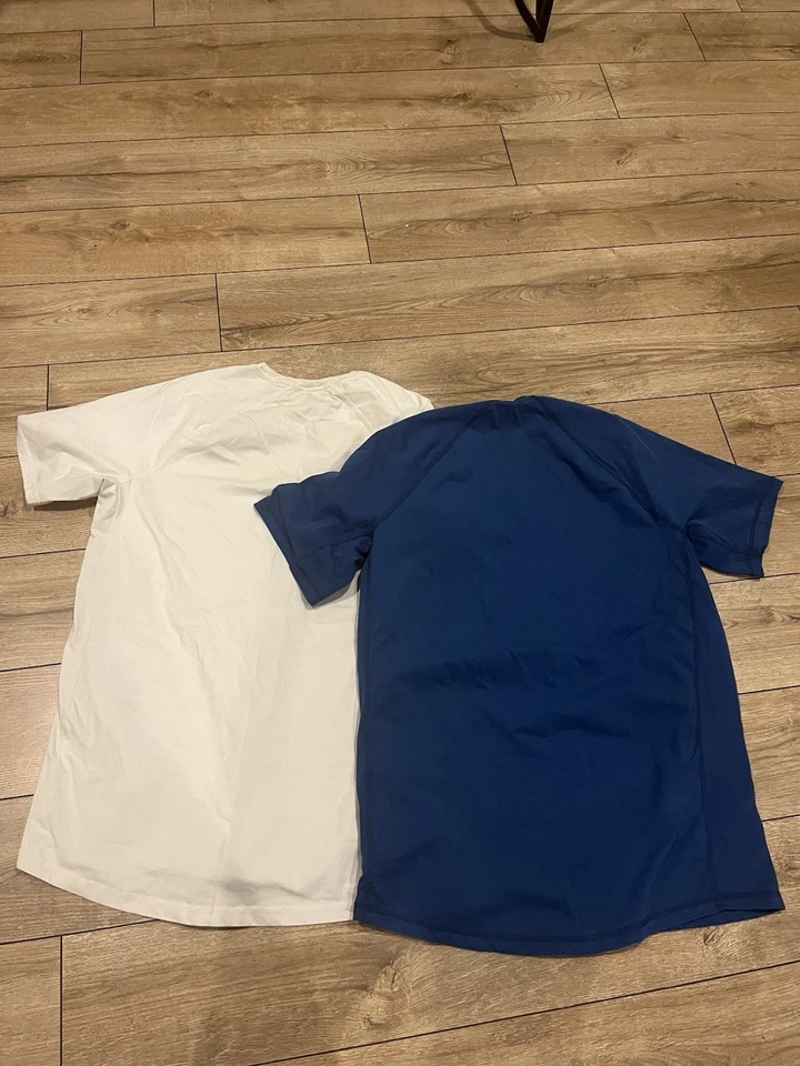 (2)Camisa masculina Carhartt Force ajuste relaxado M azul bege manga curta bolso - Imagem 4 de 4