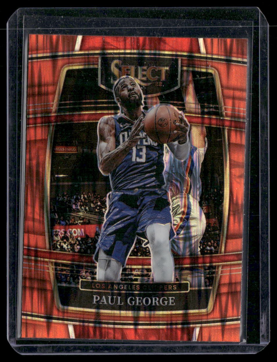 2021-22 Panini Select Paul George #14 Orange Flash Prizms