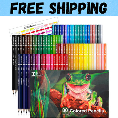 80 Colored Pencils, Soft Core Color Pencil Set for Adult Coloring Books Artist..
