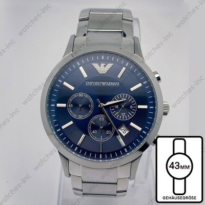 Neu Emporio Armani AR2448 Chronograph Stainless Steel Quarz Analogue Herrenuhr