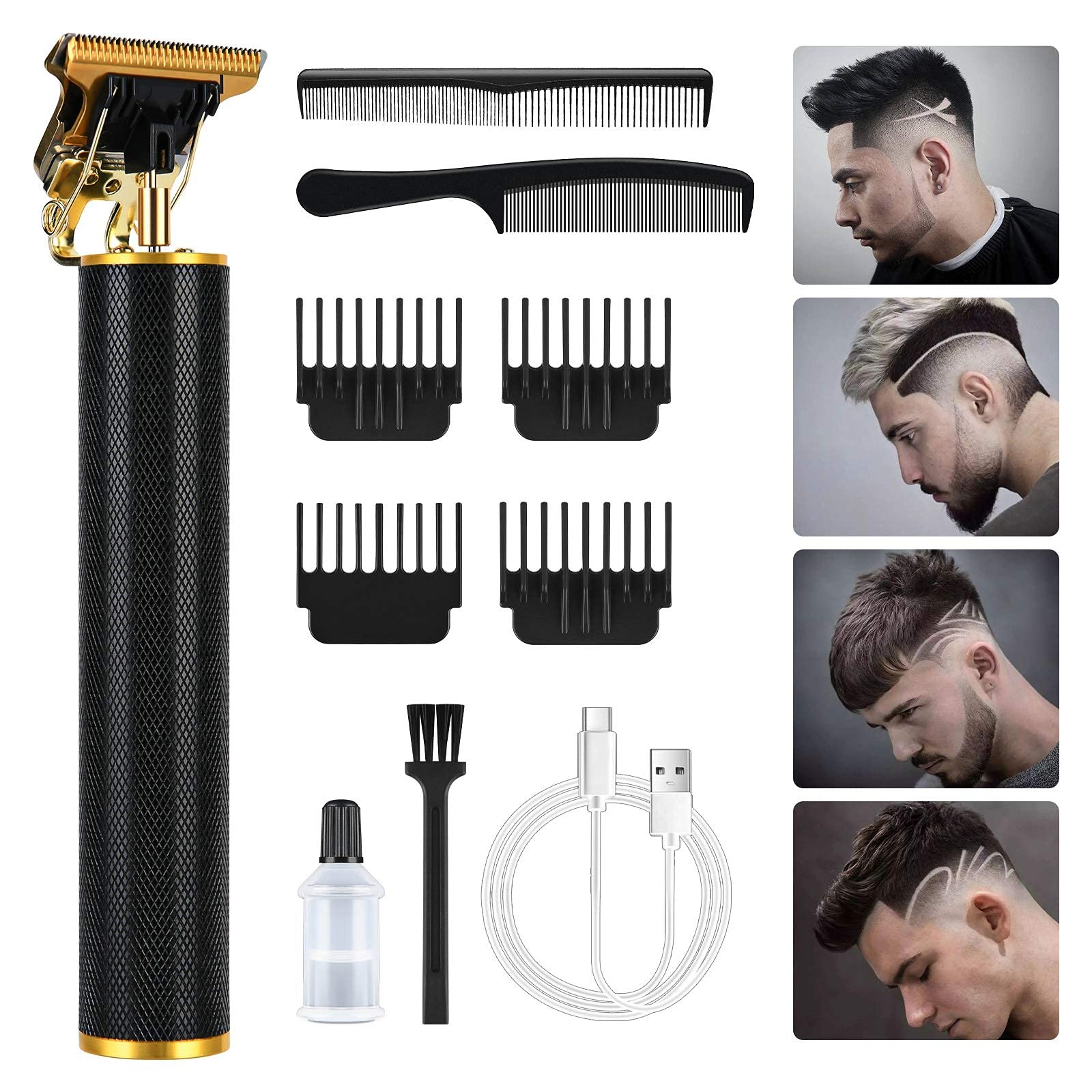 URAQT Cordless Hair Clippers for Men - Electric Beard Trimmer One size, Black