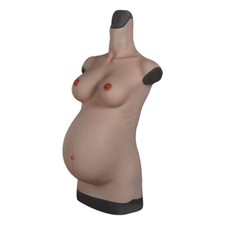 KnowU Nine Months Pregnant Fake Chest With Belly Silicone Breast Forms Cosplay