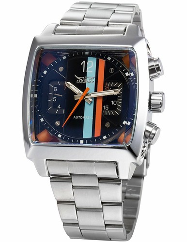 Reloj mecánico automático con correa de acero fluorescente fecha fluorescente JARAGAR 2024 - Imagen 13 de 20