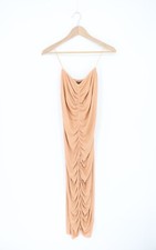 ENZA COSTA Ruched Strappy Dress Peach M 2 275 C1