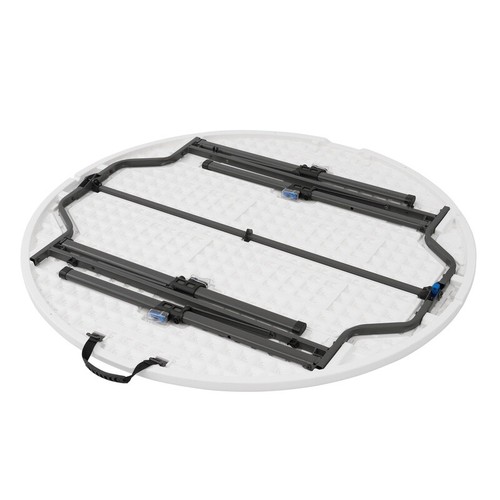 4' Folding Round Plastic Table Portable Indoor Outdoor Classic White Resin Steel - Picture 3 of 11
