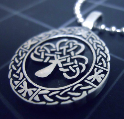 Celtic Knot Clover Necklace Stainless Ball Chain New Irish Shamrock Pendant