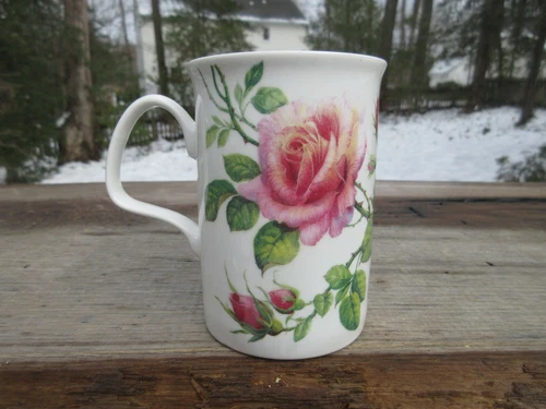 1992 Vintage English Rose Roy Kirkham Bone China Coffee Cup Made in England