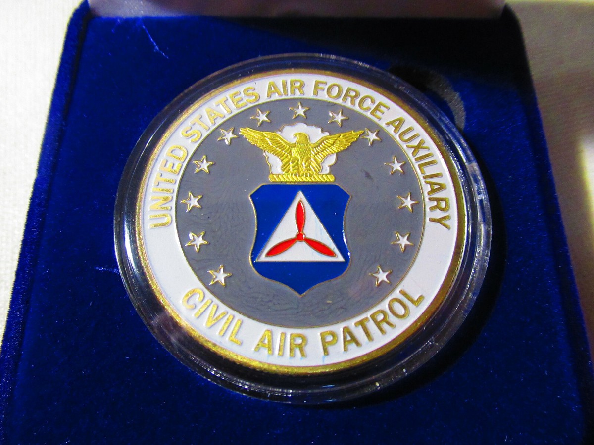U S AIR FORCE AUXILIAIRE CIVIL AIR PATROL Challenge Coin Avec