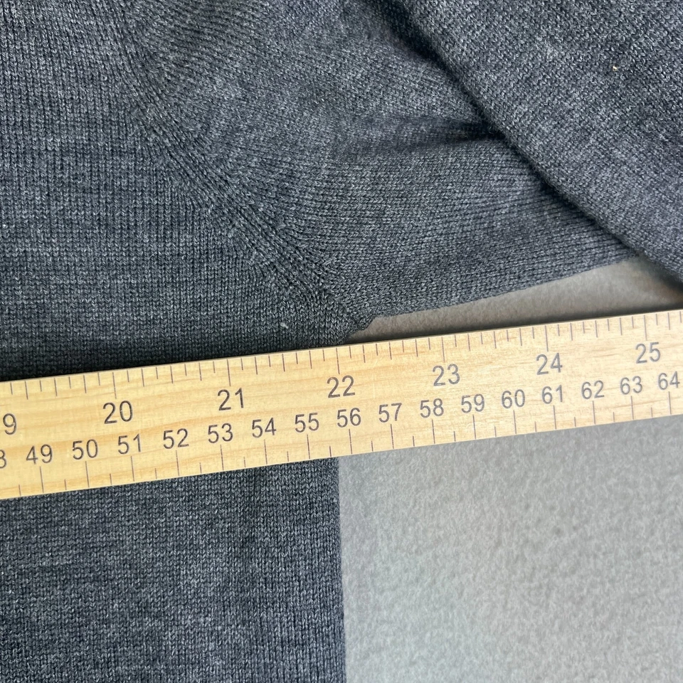 Suéter de Lana Hart Schaffner Marx Para Hombre Grande Extra Fino Gris Merino Tejido Cuello en V Foto 4 de 4