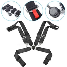 3in Front Belt 4 Point Quick Release Camlock Racing Harness Seat Belt Black