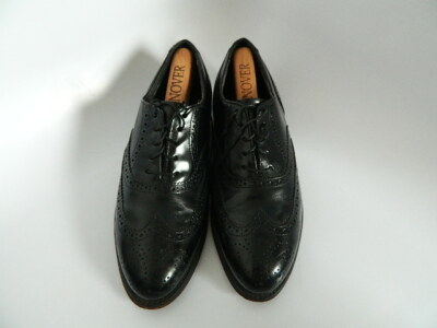 USA MADE Men\'s Shoes HANOVER Wingtip Oxford Sz 8.5 EEE Black Leather‎ Mens Hanover Black All Leather Wing Tip Shoes Size 8.5D  main image 2