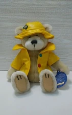 Vintage (1996) 10" BRASS BUTTON PLUSH BEAR-HARPER Pickford Bears Ltd. Raincoat