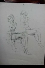 DDR Maler Professor Peuker Wolfgang Bleistift Zeichnung Original  Studien