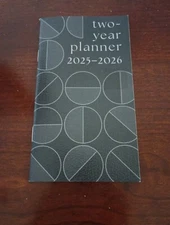 Black Geometric 2025- 2026 Monthly Pocket Planner 64 Pages  3.3 x 6 in. 2 Year