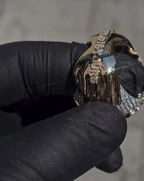 2Ct Round Cut Real Moissanite Men's world cup Ring 14K White Gold Plated - Image 3 of 4