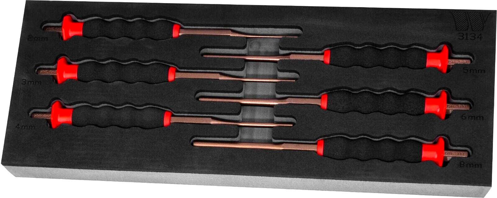 Welzh Werkzeug Pin Punch Set 6-Piece (HIGH GRADE STEEL) 3134-WW