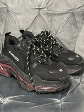Authentic Balenciaga Triple S Sneakers Black and Pink Clear Sole size 37W