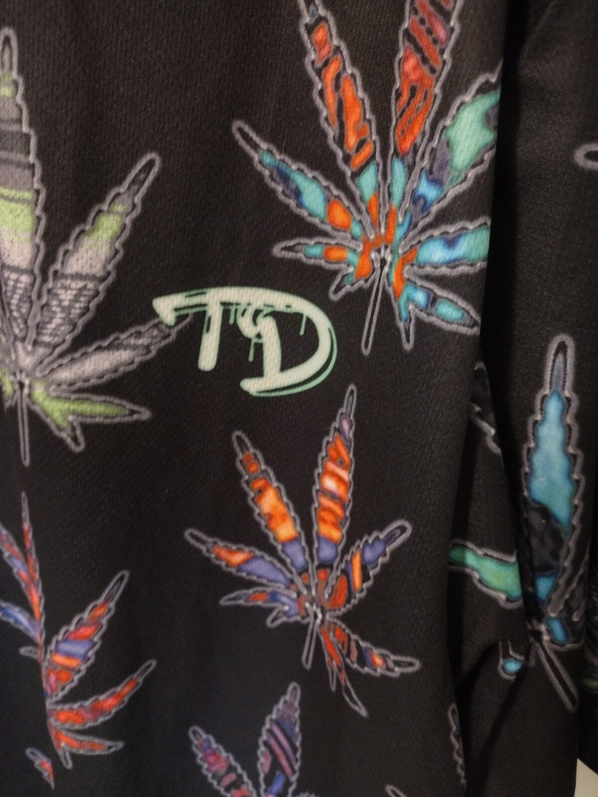 Trippy Drip Ink Marijuana Leaf Tee Shirt - image 4