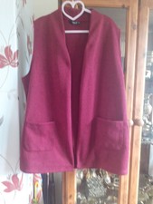 Tigi Waistcoat Style Jacket Sleeveless With Pockets 18/20 Red/black