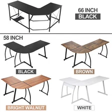 L-Shape Corner Desk Computer Desk Gaming Laptop Table Workstation Office Indoor