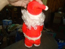 VINTAGE WALKING 10" SANTA CLAUS MUSICAL TOY JINGLES BELLS BOX