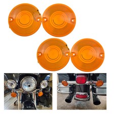 4 Pièce Ambre Plat Clignotant Lentille Couvrir Pour Harley Electra Glide 86-2021