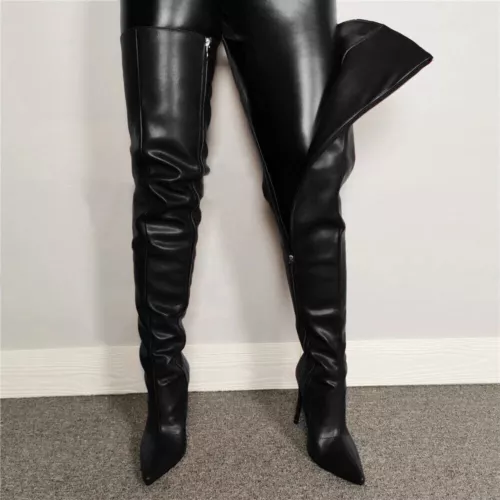 Women Stiletto Heels Shoes Pointed Toe Party Over The Knee Thigh High Boots - Bild 9 von 31