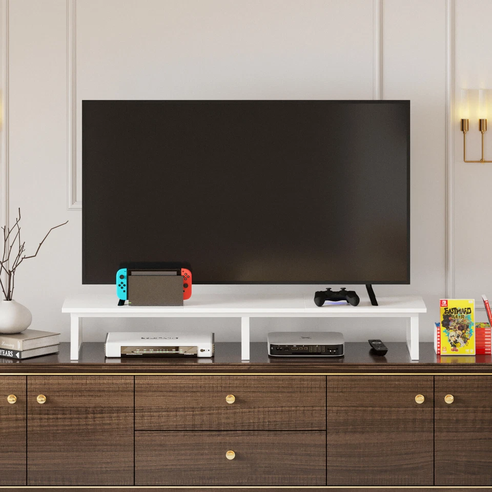 42 inch Large Dual Monitor Stand Riser For TV PC DVD Double Screen extra long - Image 3 of 4