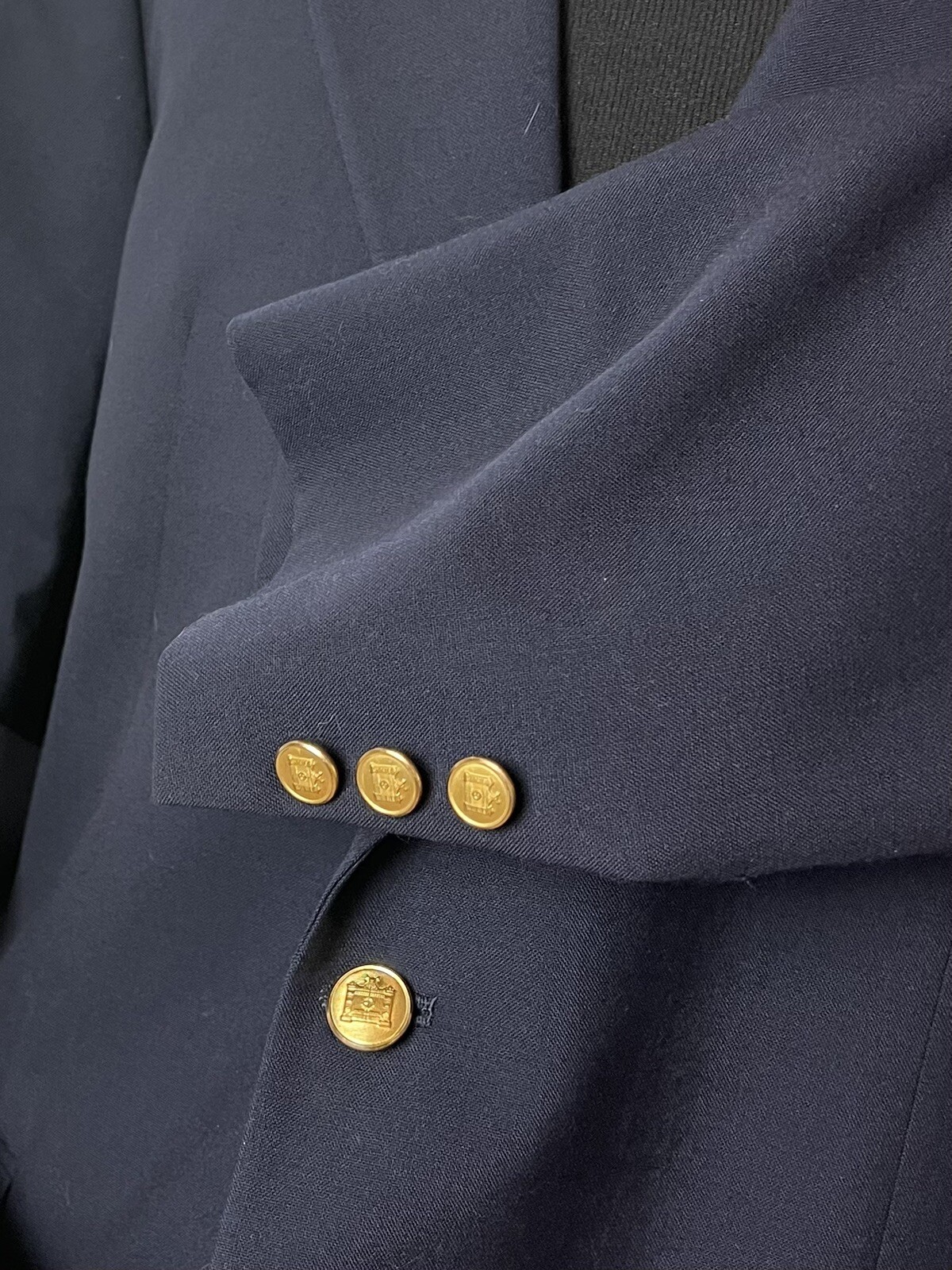 Brooks Brothers 346 Mens Wool Navy Blue Blazer Jacket Gold Buttons SZ