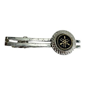 Vintage Yamaha Tie Clip – Silver-Tone with Tuning Fork Logo, Made in Japan
