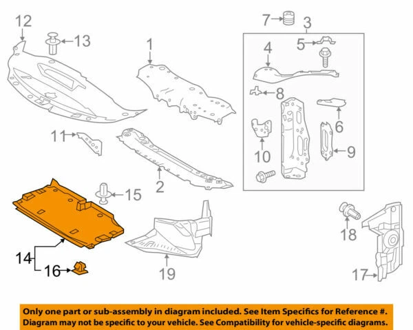 53289-53041 Toyota Cover, radiator support opening 5328953041, New  