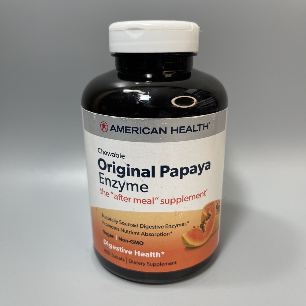 AMERICAN HEALTH Chewable Original Papaya Enzyme - 600ct Exp 06/26