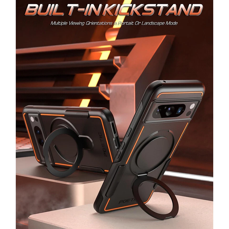 Para Google Pixel 8 Pro/Pixel 8/8ACase | Estuche con soporte de anillo magnético MagSafe poético Foto 4 de 4