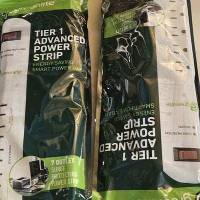 Greenlite Tier 1 Advanced Power Strip 7 Outlets Current Sensing Lot Of 2 New