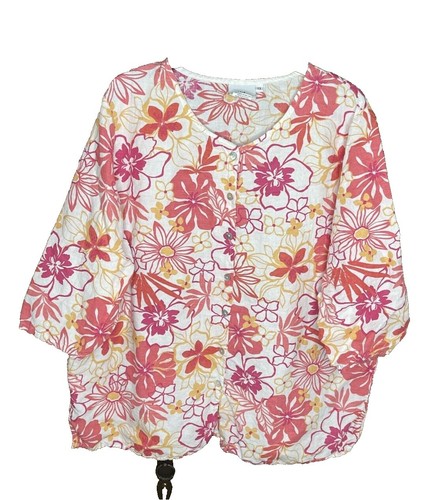 Chemise Boutonnée Hot Cotton By Marc Ware - Femme Taille S - 100% Lin - Col V