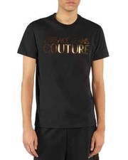Versace Jeans Couture L61117 Mens Black Metallic Institutional Logo Tee Size S