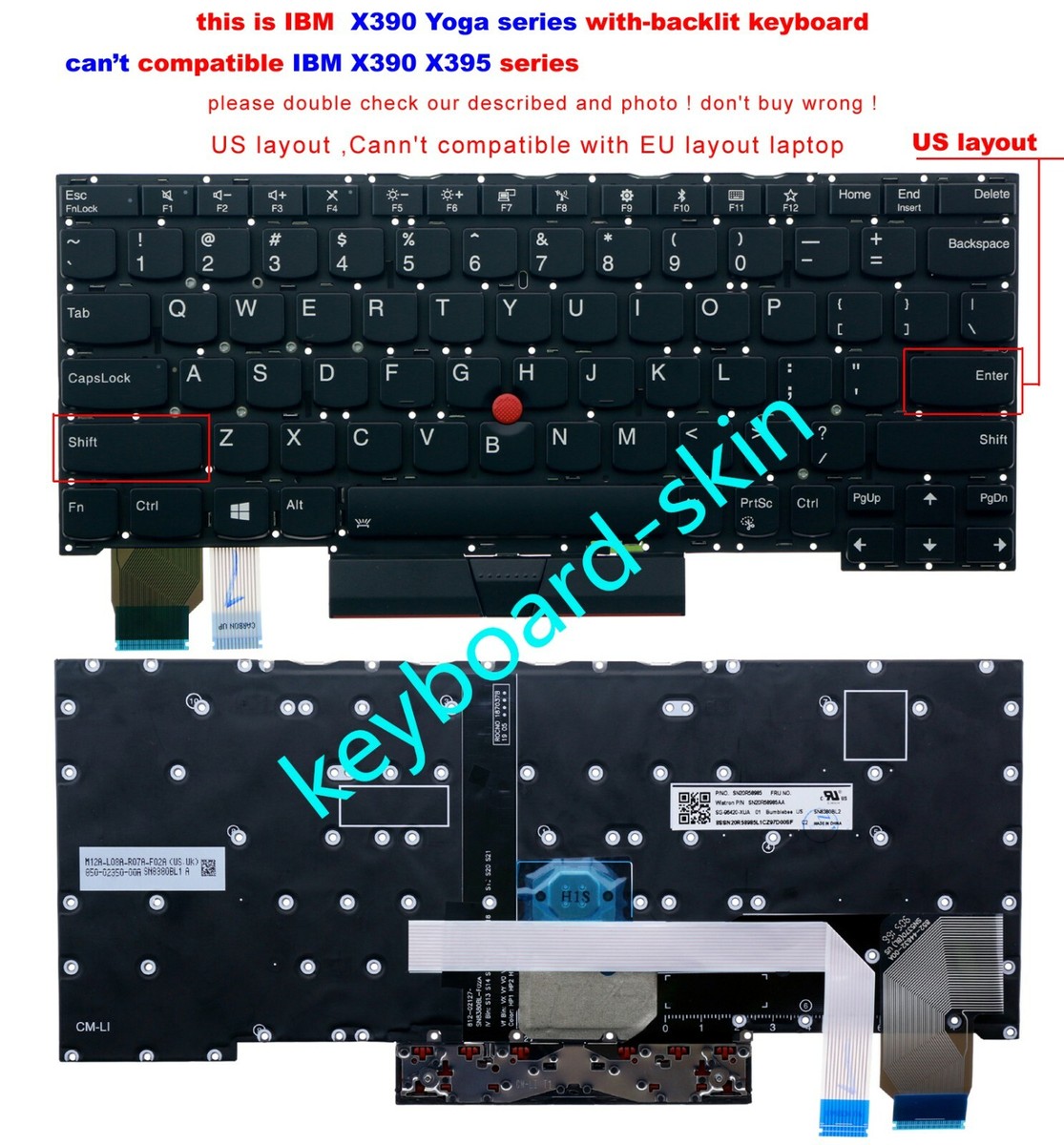 New for lenovo IBM Thinkpad X390 Yoga(isn't For X390 X395) US