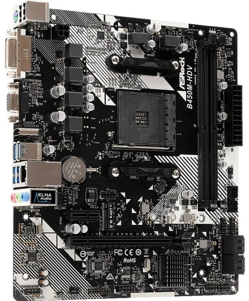 ASRock B450M-HDV R4.0 Scheda Madre PC mATX Socket AM4 Ryzen DDR4 M.2 PCIe 3.0 - Immagine 4 di 4