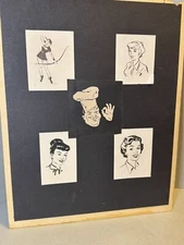 1950's Chef's Okay, woman archery, Nurse Waiter Illustrationist Owen Kampen