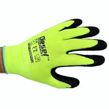 6 Pair Diesel Green Safety Gloves Latex Coated Grip  Dirt Resistant Color