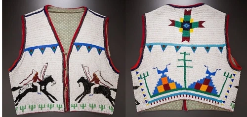 Old American Sioux Style Fully Beaded Powwow Regalia Beaded Vest PRV212 video thumbnail