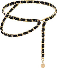 Chain Belts Leather Waist Belt for Women Layered Metal Chain Belt